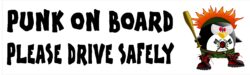Punk on Board - Please Drive Safely - Car Bumper Laptop Window Decal Sticker