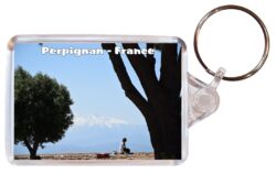 Perpignan - France - Double Sided Large Keyring Key Fob Chain Ring Gift Present Souvenir F3