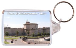 Porto di Civitavecchia - Italy - Double Sided Large Keyring Key Fob Chain Ring Gift Present Souvenir S1