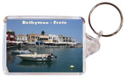 Rethymno - Crete - Greece - Double Sided Large Keyring Key Fob Chain Ring Gift Present Souvenir G1