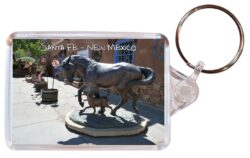 Santa Fe - New Mexico - USA - Double Sided Large Keyring Key Fob Chain Ring Gift Present Souvenir US1