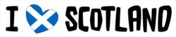 I Love Scotland - Car Bumper Laptop Window Decal Sticker Heart Flag