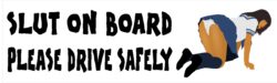 Slut on Board - Please Drive Safely - Car Bumper Laptop Window Decal Sticker