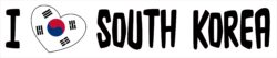 I Love South Korea - Car Bumper Laptop Window Decal Sticker Heart Flag