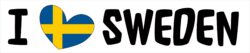 I Love Sweden - Car Bumper Laptop Window Decal Sticker Heart Flag