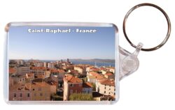 Saint Raphael - France - Double Sided Large Keyring Key Fob Chain Ring Gift Present Souvenir F1