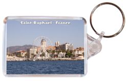 Saint Raphael - France - Double Sided Large Keyring Key Fob Chain Ring Gift Present Souvenir F2