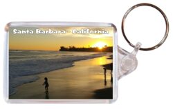 Santa Barbara - California - USA - Double Sided Large Keyring Key Fob Chain Ring Gift Present Souvenir US1