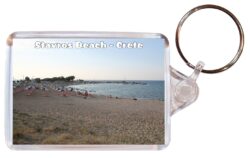 Stavros Beach - Crete - Greece - Double Sided Large Keyring Key Fob Chain Ring Gift Present Souvenir G1