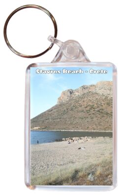 Stavros Beach - Crete - Greece - Double Sided Large Keyring Key Fob Chain Ring Gift Present Souvenir G3