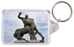 Szczecin - Poland - Double Sided Large Keyring Key Fob Chain Ring Gift Present Souvenir P