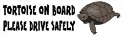 Tortoise on Board - Please Drive Safely - Car Bumper Laptop Window Decal Sticker