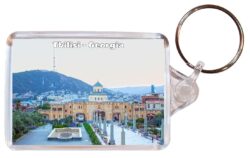 Tbilisi - Georgia - Double Sided Large Keyring Key Fob Chain Ring Gift Present Souvenir G6