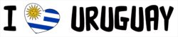 I Love Uruguay - Car Bumper Laptop Window Decal Sticker Heart Flag