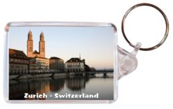 Zurich - Switzerland - Double Sided Large Keyring Key Fob Chain Ring Gift Present Souvenir S4
