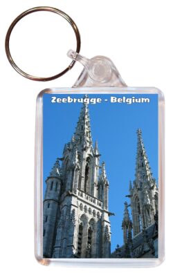Zeebrugge - Belgium - Double Sided Large Keyring Key Fob Chain Ring Gift Present Souvenir B2