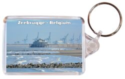 Zeebrugge - Belgium - Double Sided Large Keyring Key Fob Chain Ring Gift Present Souvenir B3