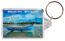 Atlantic City - New Jersey - USA - Double Sided Large Keyring Key Fob Chain Ring Gift Present Souvenir US4