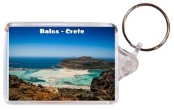 Balos Beach - Crete - Greece - Double Sided Large Keyring Key Fob Chain Ring Gift Present Souvenir G1