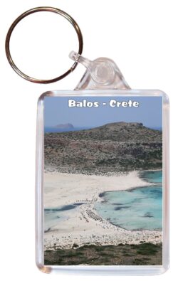 Balos Beach - Crete - Greece - Double Sided Large Keyring Key Fob Chain Ring Gift Present Souvenir G2