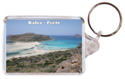 Balos Beach - Crete - Greece - Double Sided Large Keyring Key Fob Chain Ring Gift Present Souvenir G4