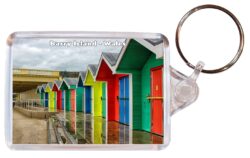 Barry Island - Wales - Double Sided Large Keyring Key Fob Chain Ring Gift Present Souvenir W1