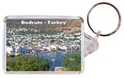 Bodrum - Turkey - Double Sided Large Keyring Key Fob Chain Ring Gift Present Souvenir T3