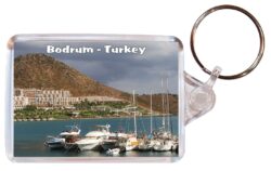 Bodrum - Turkey - Double Sided Large Keyring Key Fob Chain Ring Gift Present Souvenir T4