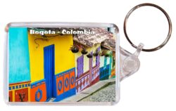 Bogota - Colombia - Double Sided Large Keyring Key Fob Chain Ring Gift Present Souvenir C3