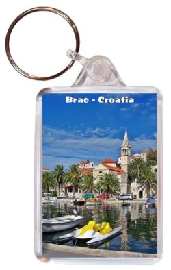 Brac - Croatia - Double Sided Large Keyring Key Fob Chain Ring Gift Present Souvenir C3