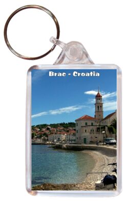 Brac - Croatia - Double Sided Large Keyring Key Fob Chain Ring Gift Present Souvenir C5