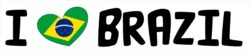 I Love Brazil - Car Bumper Laptop Window Decal Sticker Heart Flag