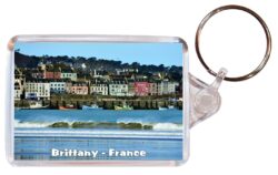 Brittany - France - Double Sided Large Keyring Key Fob Chain Ring Gift Present Souvenir F2