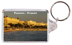 Cannes - France - Double Sided Large Keyring Key Fob Chain Ring Gift Present Souvenir F4