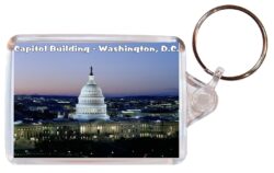 Capitol Building - Washington, D.C. - USA - Double Sided Large Keyring Key Fob Chain Ring Gift Present Souvenir US3