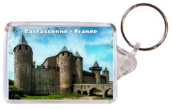 Carcassonne - France - Double Sided Large Keyring Key Fob Chain Ring Gift Present Souvenir F2