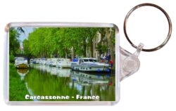 Carcassonne - France - Double Sided Large Keyring Key Fob Chain Ring Gift Present Souvenir F3