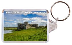 Carew Castle - Pembrokeshire - Wales - Double Sided Large Keyring Key Fob Chain Ring Gift Present Souvenir W1