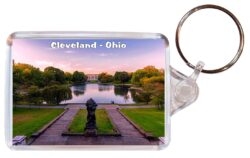 Cleveland - Ohio - USA - Double Sided Large Keyring Key Fob Chain Ring Gift Present Souvenir US1