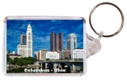Columbus - Ohio - USA - Double Sided Large Keyring Key Fob Chain Ring Gift Present Souvenir US1