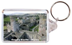 Conwy Castle - Pembrokeshire - Wales - Double Sided Large Keyring Key Fob Chain Ring Gift Present Souvenir W1