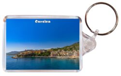 Corsica - France - Double Sided Large Keyring Key Fob Chain Ring Gift Present Souvenir F3