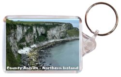 County Antrim - Northern Ireland - Double Sided Large Keyring Key Fob Chain Ring Gift Present Souvenir NI1
