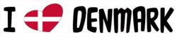 I Love Denmark - Car Bumper Laptop Window Decal Sticker Heart Flag