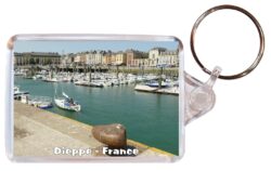 Dieppe - France - Double Sided Large Keyring Key Fob Chain Ring Gift Present Souvenir F2