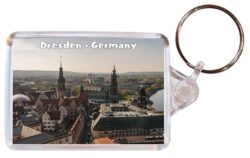 Dresden - Germany - Double Sided Large Keyring Key Fob Chain Ring Gift Present Souvenir G6
