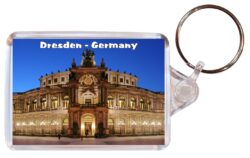Dresden - Germany - Double Sided Large Keyring Key Fob Chain Ring Gift Present Souvenir G7