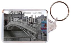 Ha' Penny Bridge - Ireland - Double Sided Large Keyring Key Fob Chain Ring Gift Present Souvenir I1