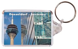 Dusseldorf - Germany - Double Sided Large Keyring Key Fob Chain Ring Gift Present Souvenir G3