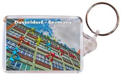 Dusseldorf - Germany - Double Sided Large Keyring Key Fob Chain Ring Gift Present Souvenir G4